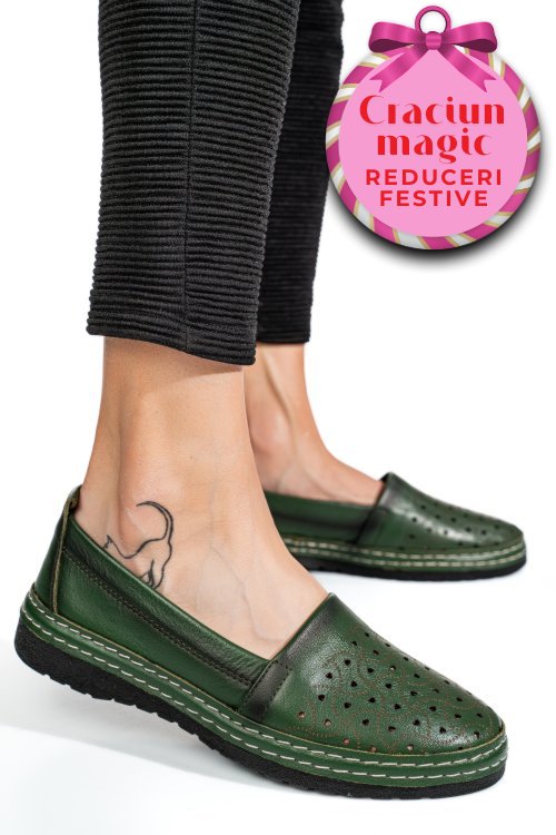 Espadrile verzi piele naturala 9pc0