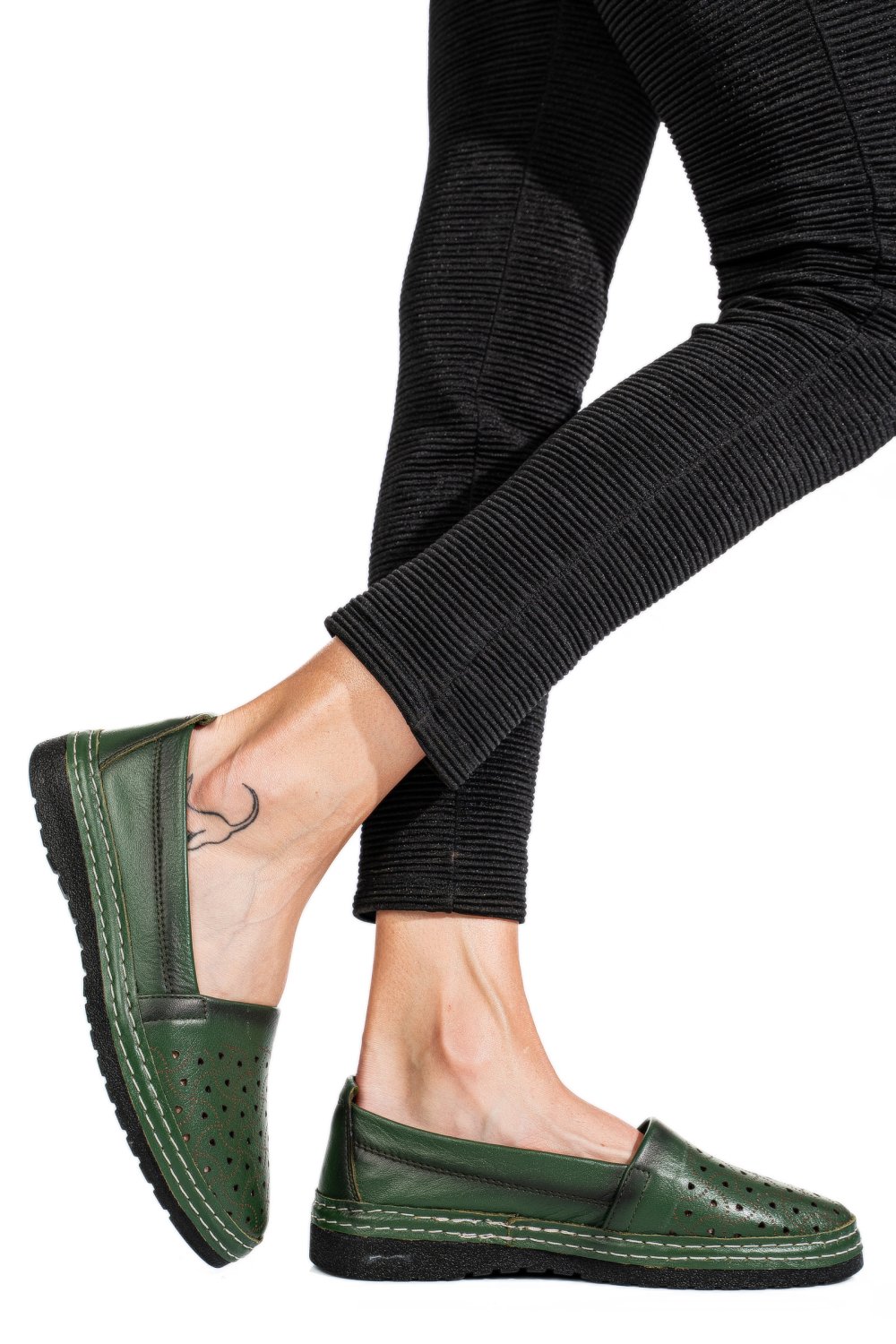 ESPADRILE VERZI PIELE NATURALA 9PC0