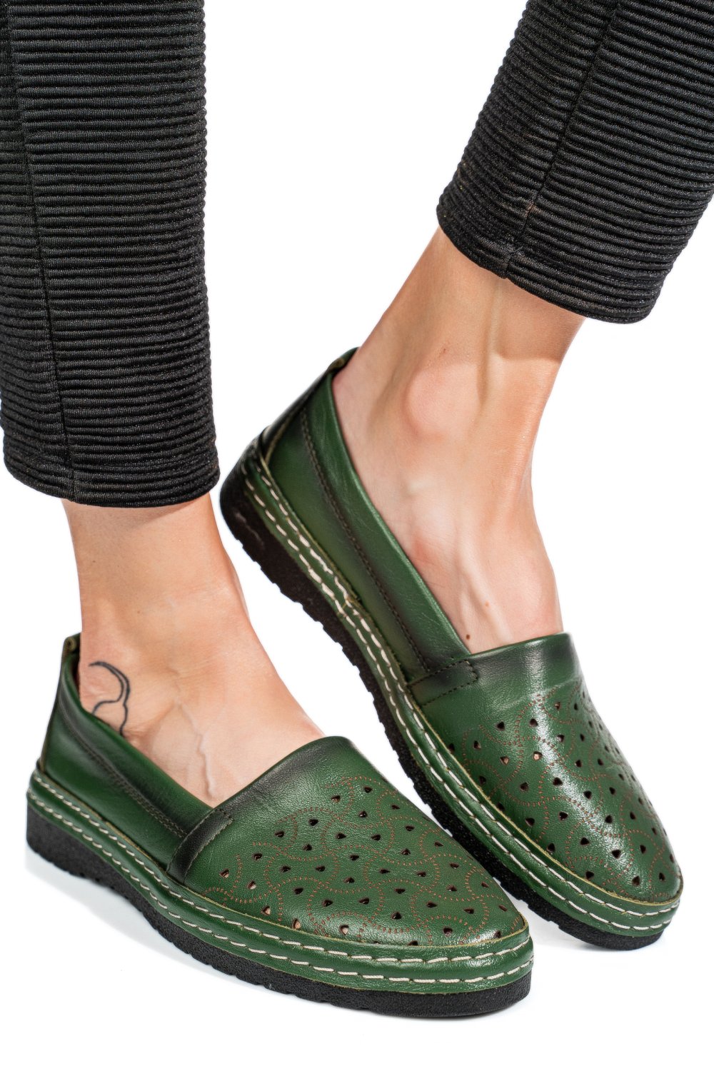 ESPADRILE VERZI PIELE NATURALA 9PC0