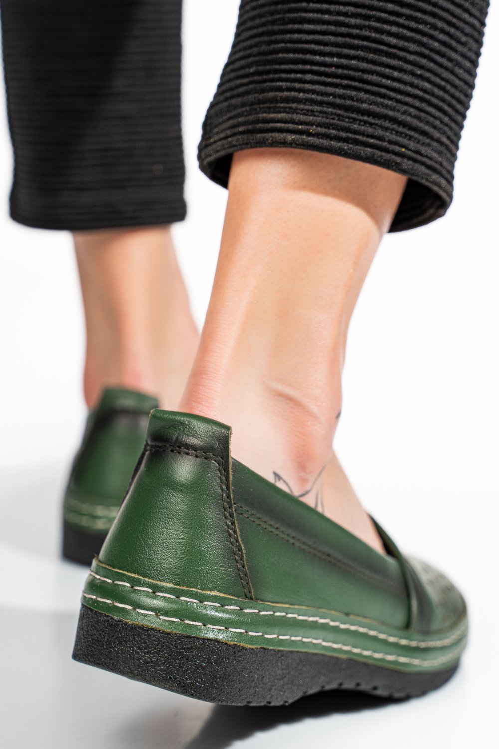 ESPADRILE VERZI PIELE NATURALA 9PC0