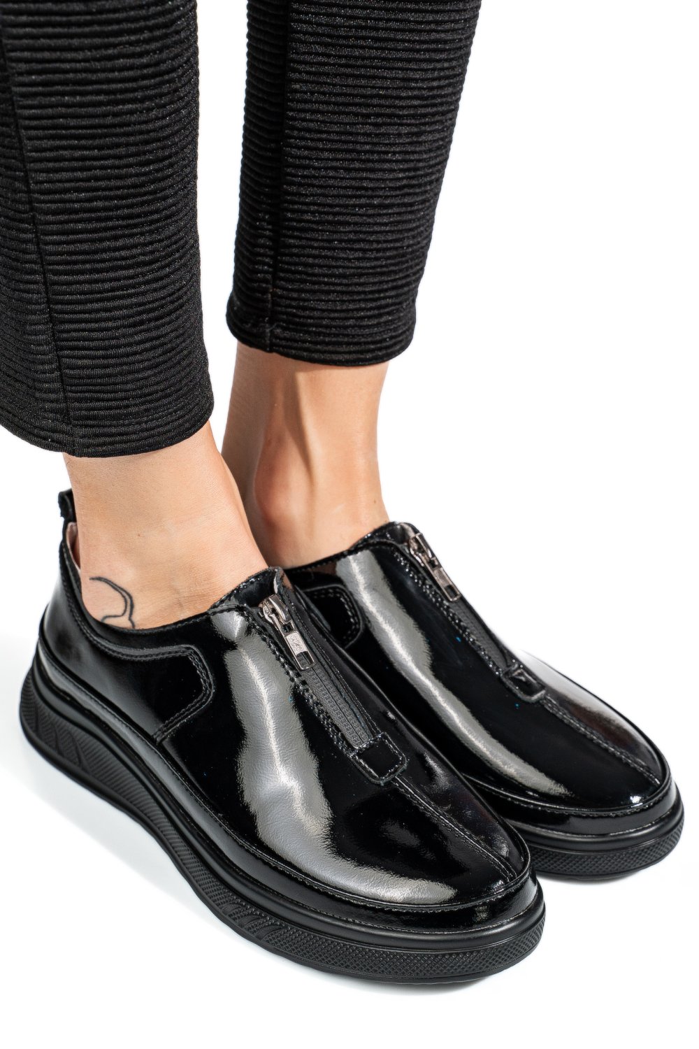 MOCASINI NEGRI PIELE NATURALA LACUITA FSP002287
