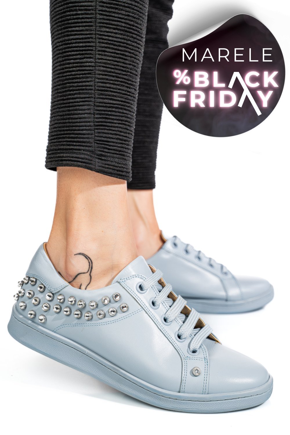 PANTOFI SPORT ALBASTRI PIELE NATURALA 9SPC361