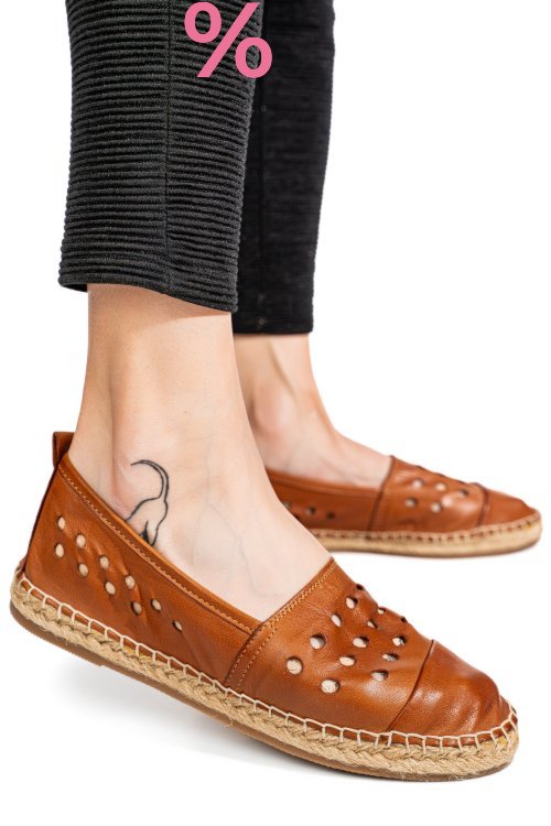Espadrile maro piele naturala 1pc7905