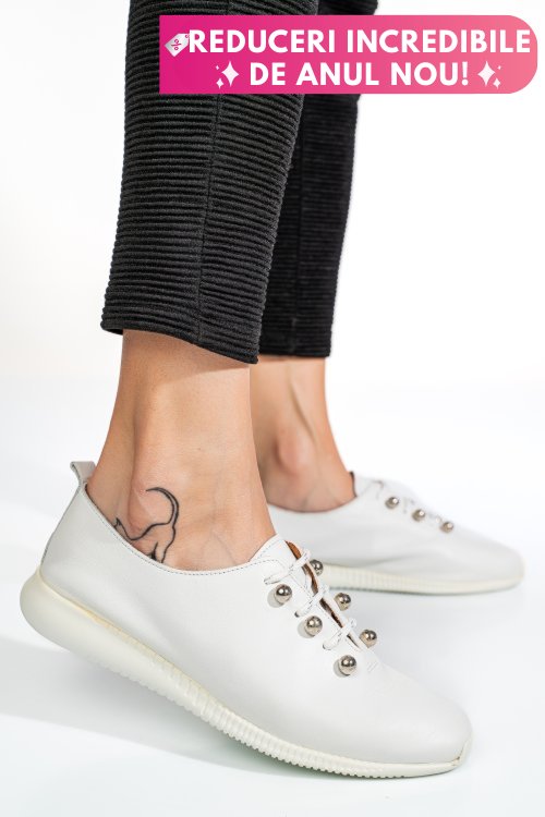 Pantofi sport albi piele naturala 8pc6223