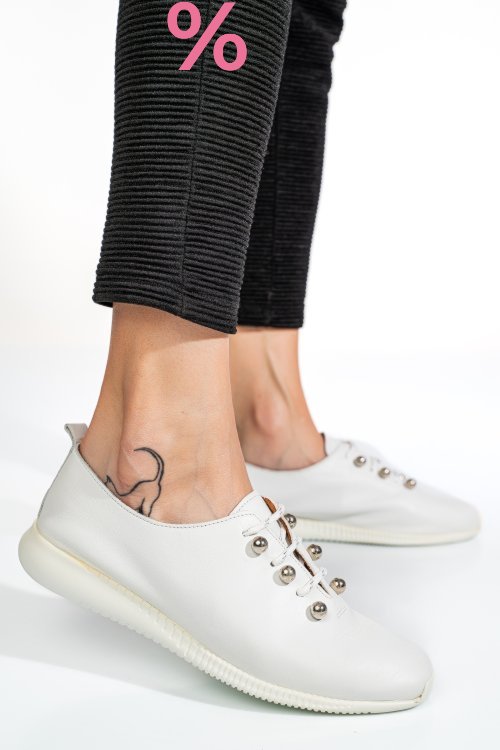 Pantofi sport albi piele naturala 8pc6223