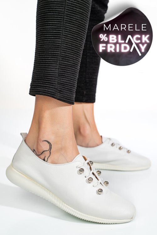 Pantofi sport albi piele naturala 8pc6223