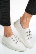 PANTOFI SPORT ALBI PIELE NATURALA 8PC6223