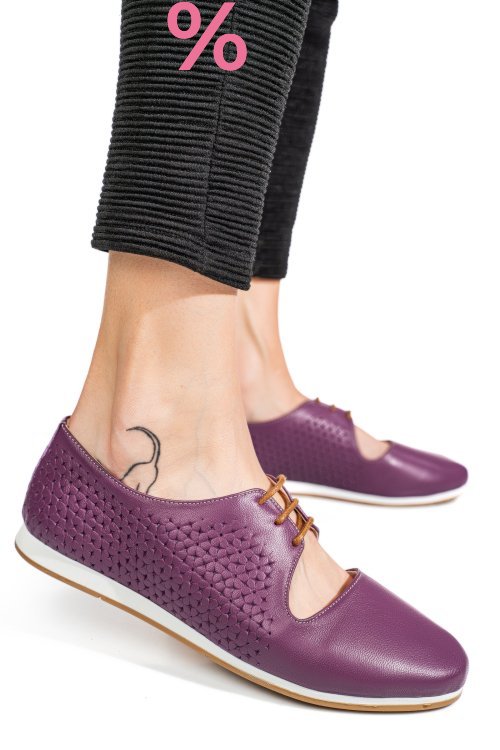 Pantofi mov piele naturala 3pc00