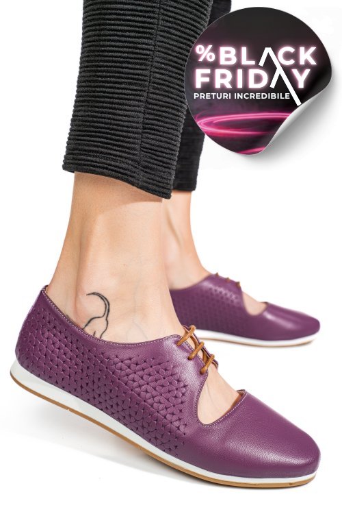 Pantofi mov piele naturala 3pc00