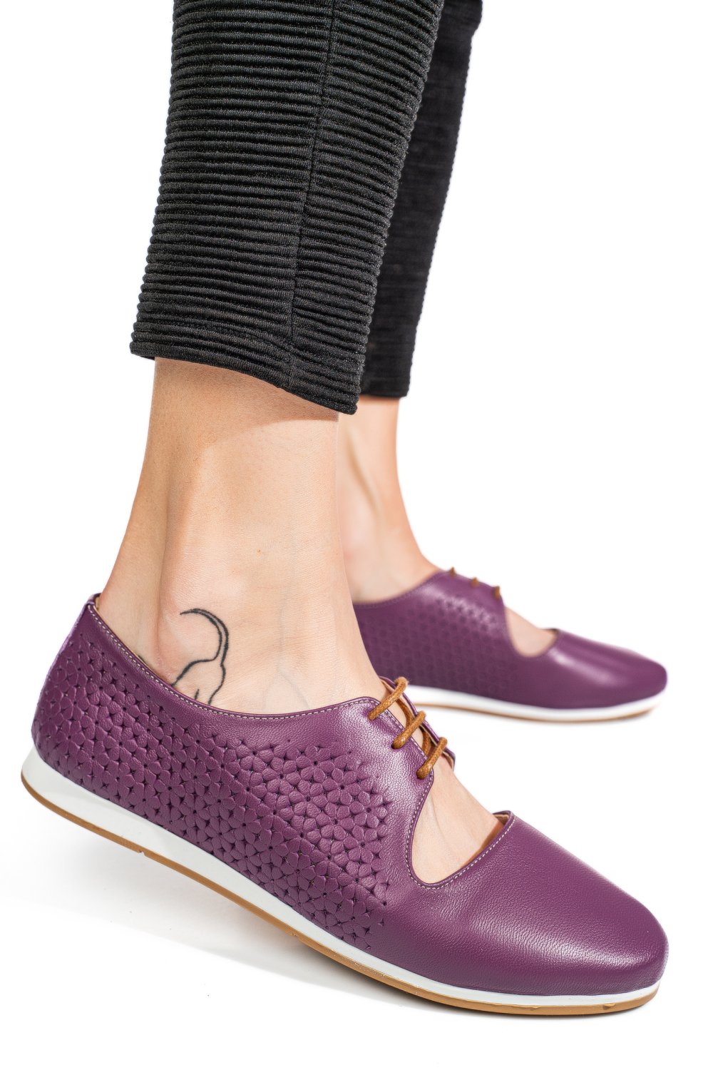PANTOFI MOV PIELE NATURALA 3PC00