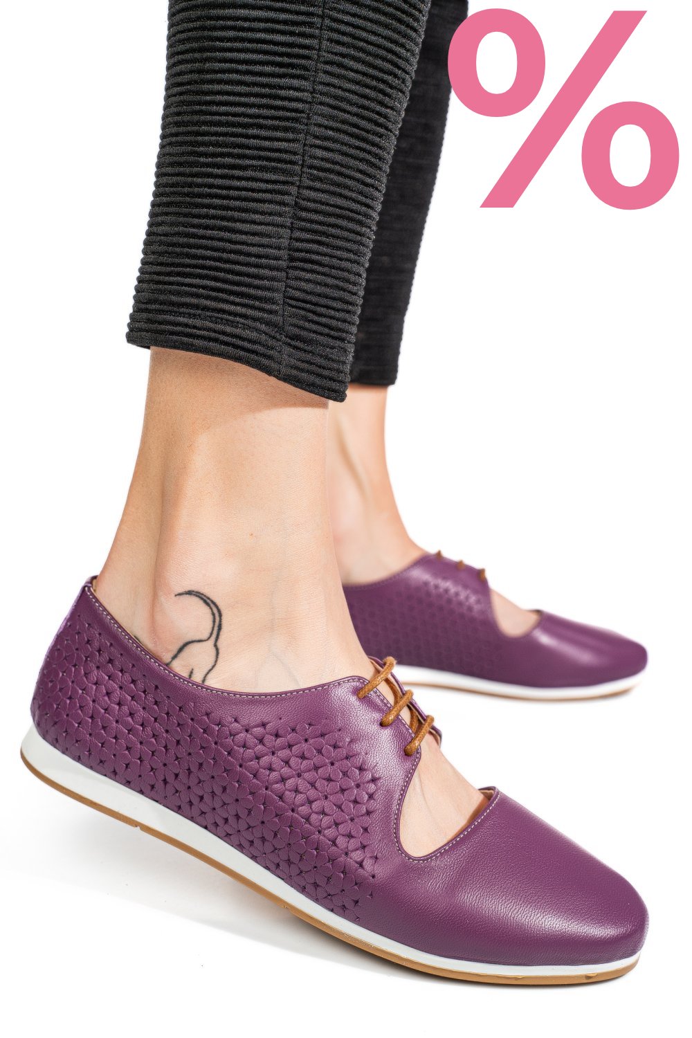 PANTOFI MOV PIELE NATURALA 3PC00
