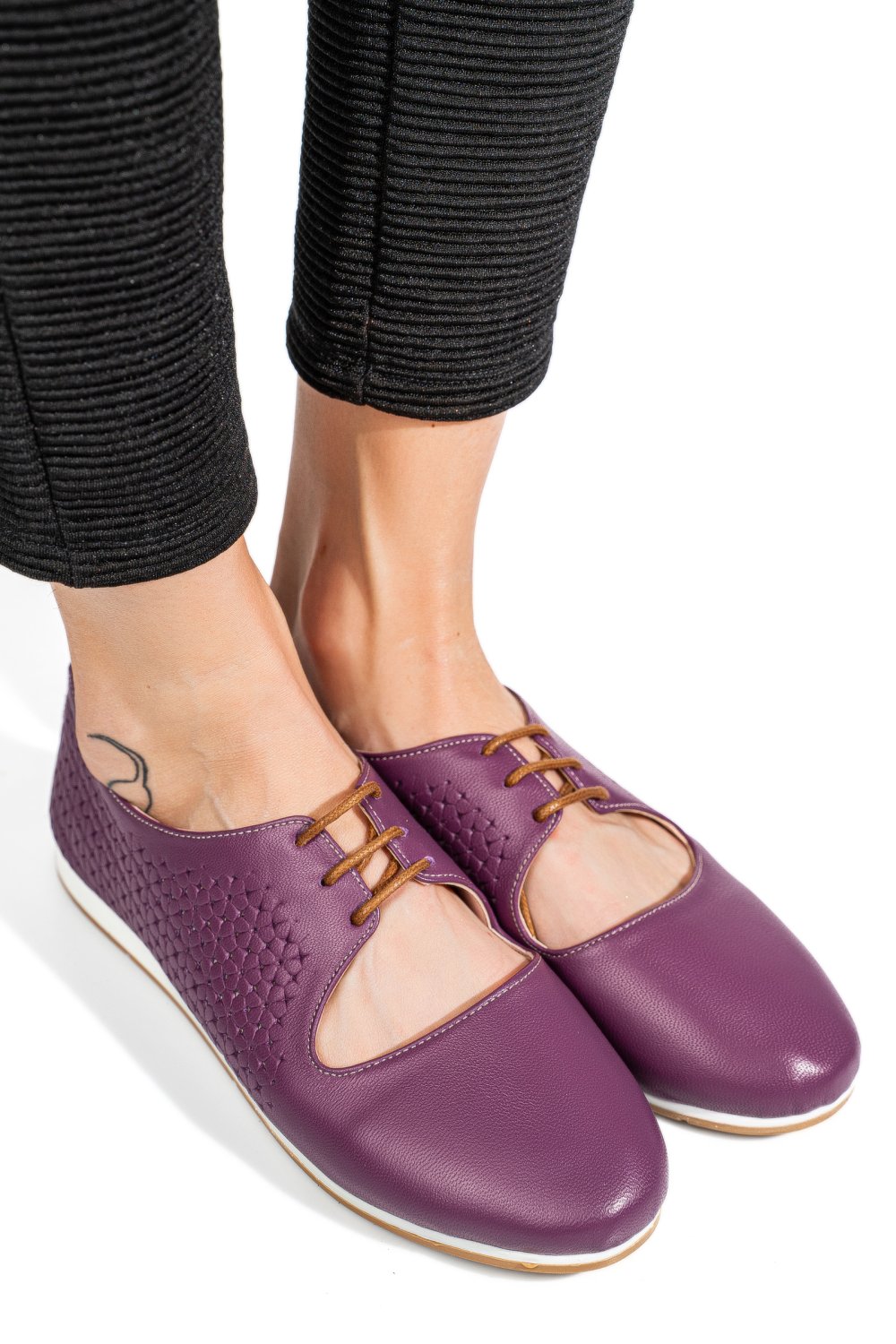 PANTOFI MOV PIELE NATURALA 3PC00