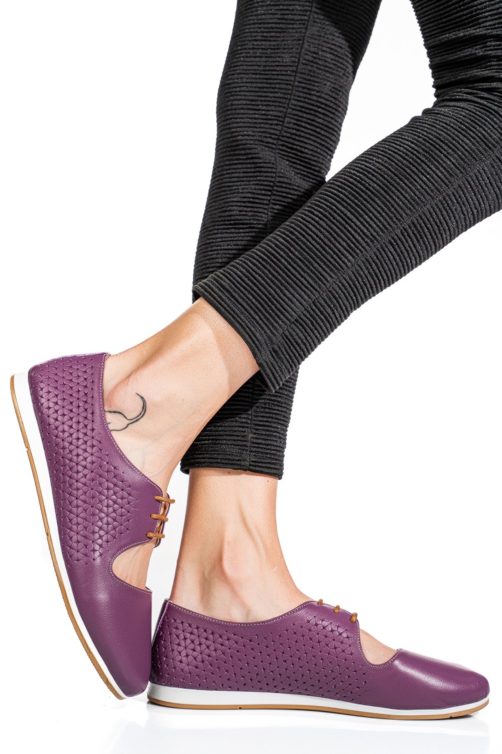 PANTOFI MOV PIELE NATURALA 3PC00