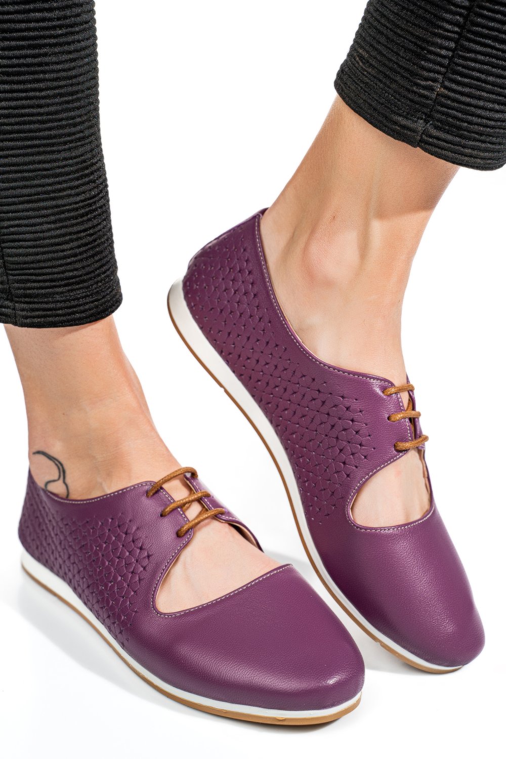 PANTOFI MOV PIELE NATURALA 3PC00