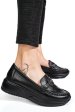 Mocasini negri piele naturala 4pc005