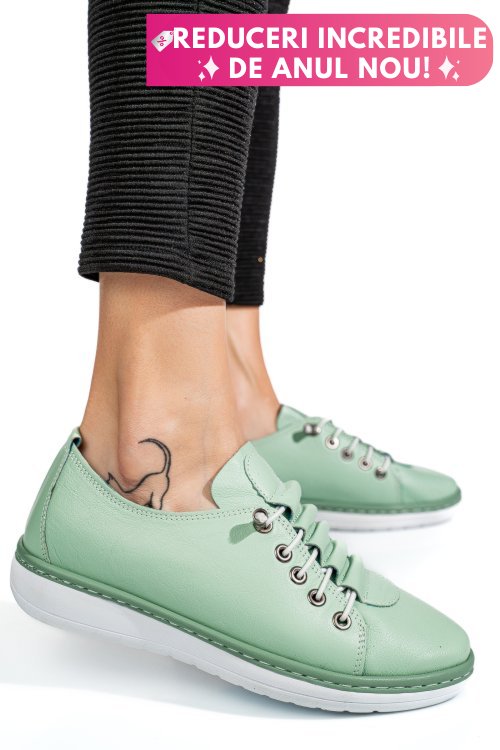 Pantofi sport olive piele naturala 1pc17
