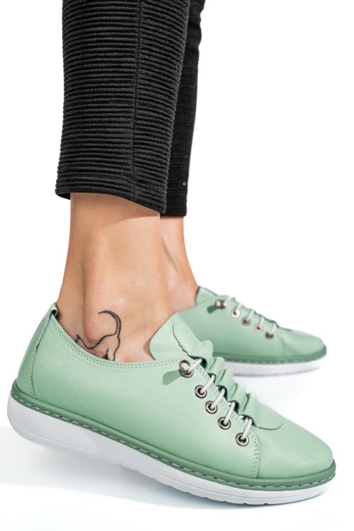 Pantofi sport olive piele naturala 1pc17