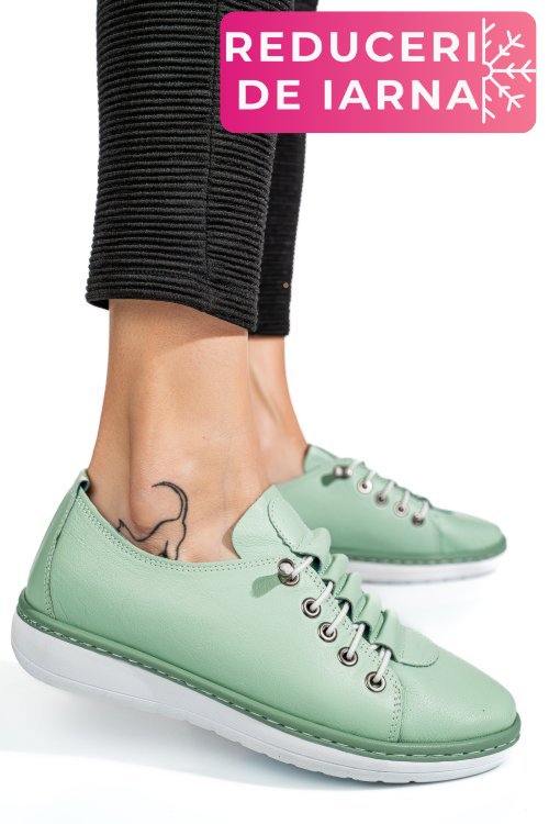 Pantofi sport olive piele naturala 1pc17