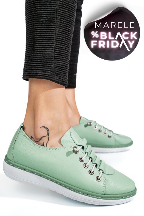 Pantofi sport olive piele naturala 1pc17