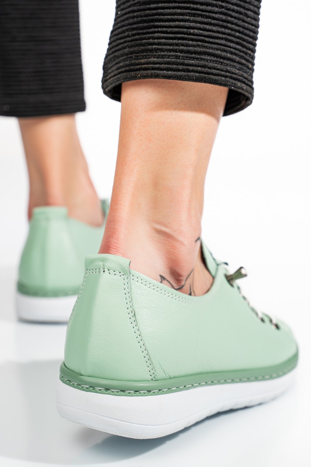 PANTOFI SPORT OLIVE PIELE NATURALA 1PC17