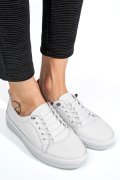 PANTOFI SPORT ALBI PIELE NATURALA 5PC00