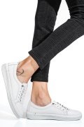 PANTOFI SPORT ALBI PIELE NATURALA 5PC00
