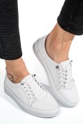 PANTOFI SPORT ALBI PIELE NATURALA 5PC00