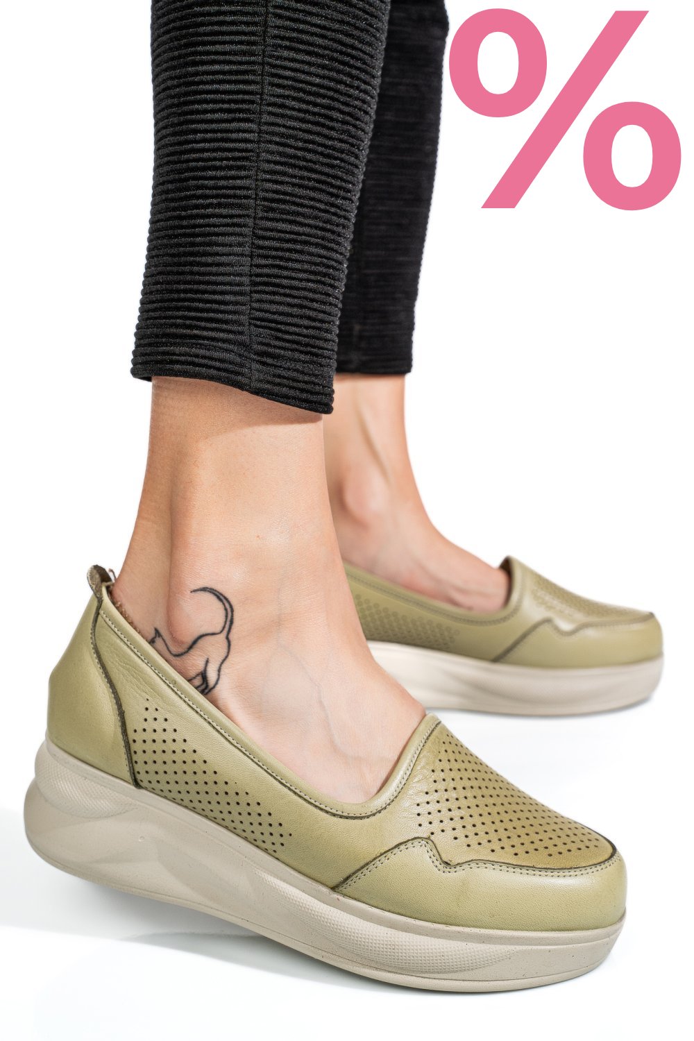 PANTOFI OLIVE PIELE NATURALA 2PC007