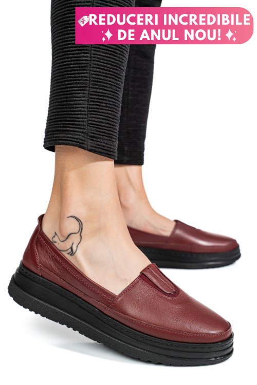 Mocasini bordo piele naturala 1pc967