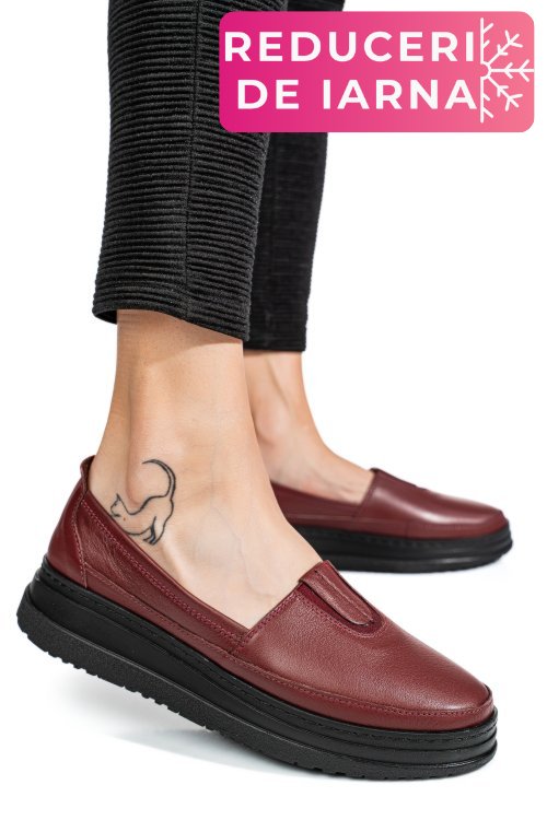 Mocasini bordo piele naturala 1pc967