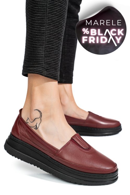 Mocasini bordo piele naturala 1pc967