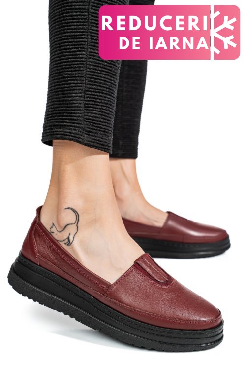 Mocasini bordo piele naturala 1pc967