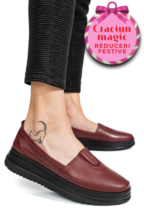 Mocasini bordo piele naturala 1pc967