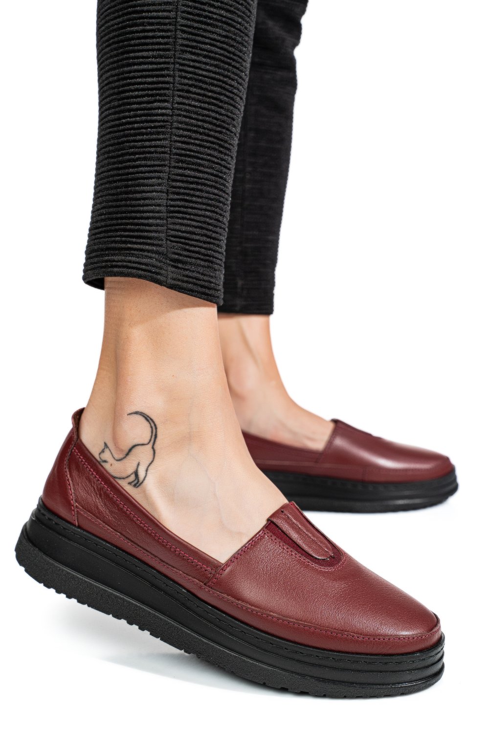 MOCASINI BORDO PIELE NATURALA 1PC967