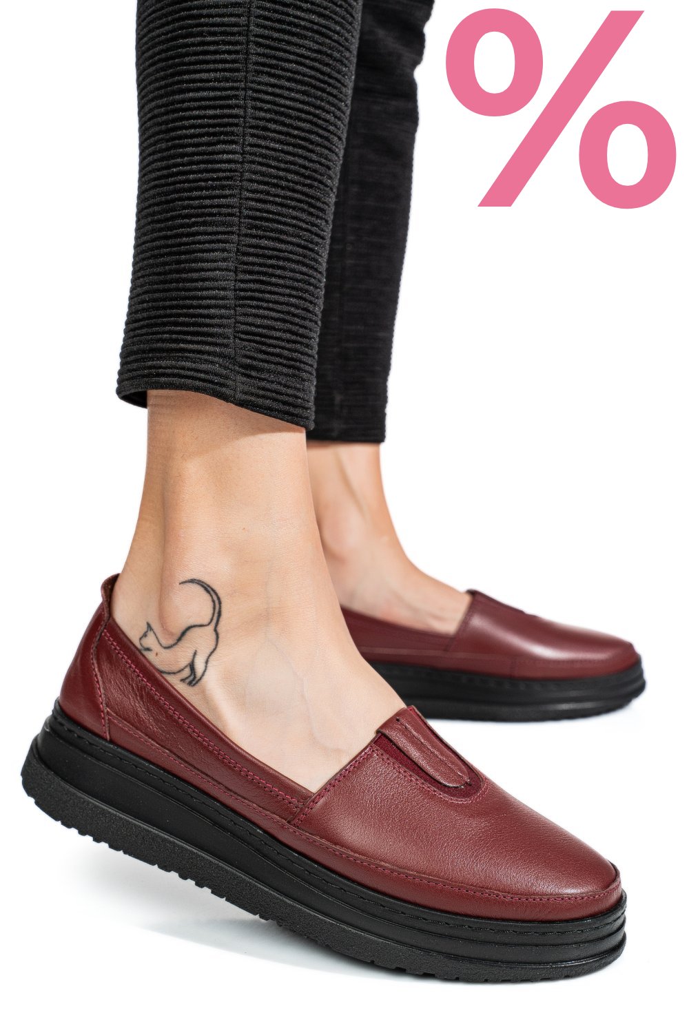 MOCASINI BORDO PIELE NATURALA 1PC967