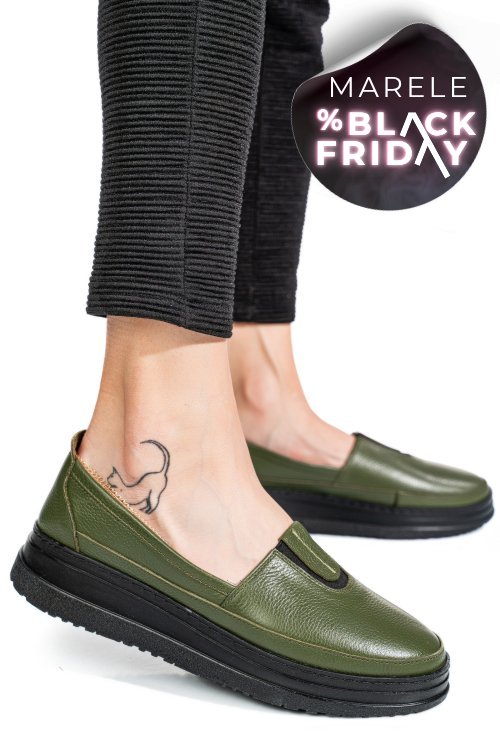 Mocasini verzi piele naturala 1pc987