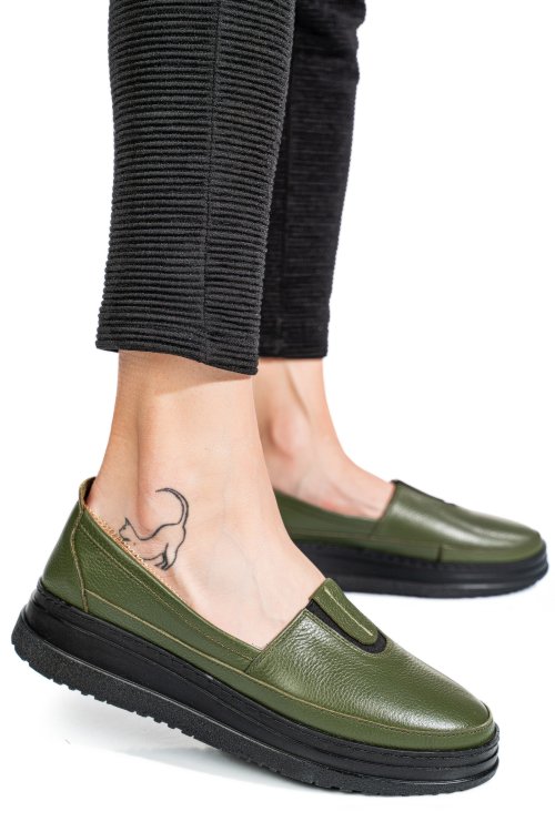 Mocasini verzi piele naturala 1pc987