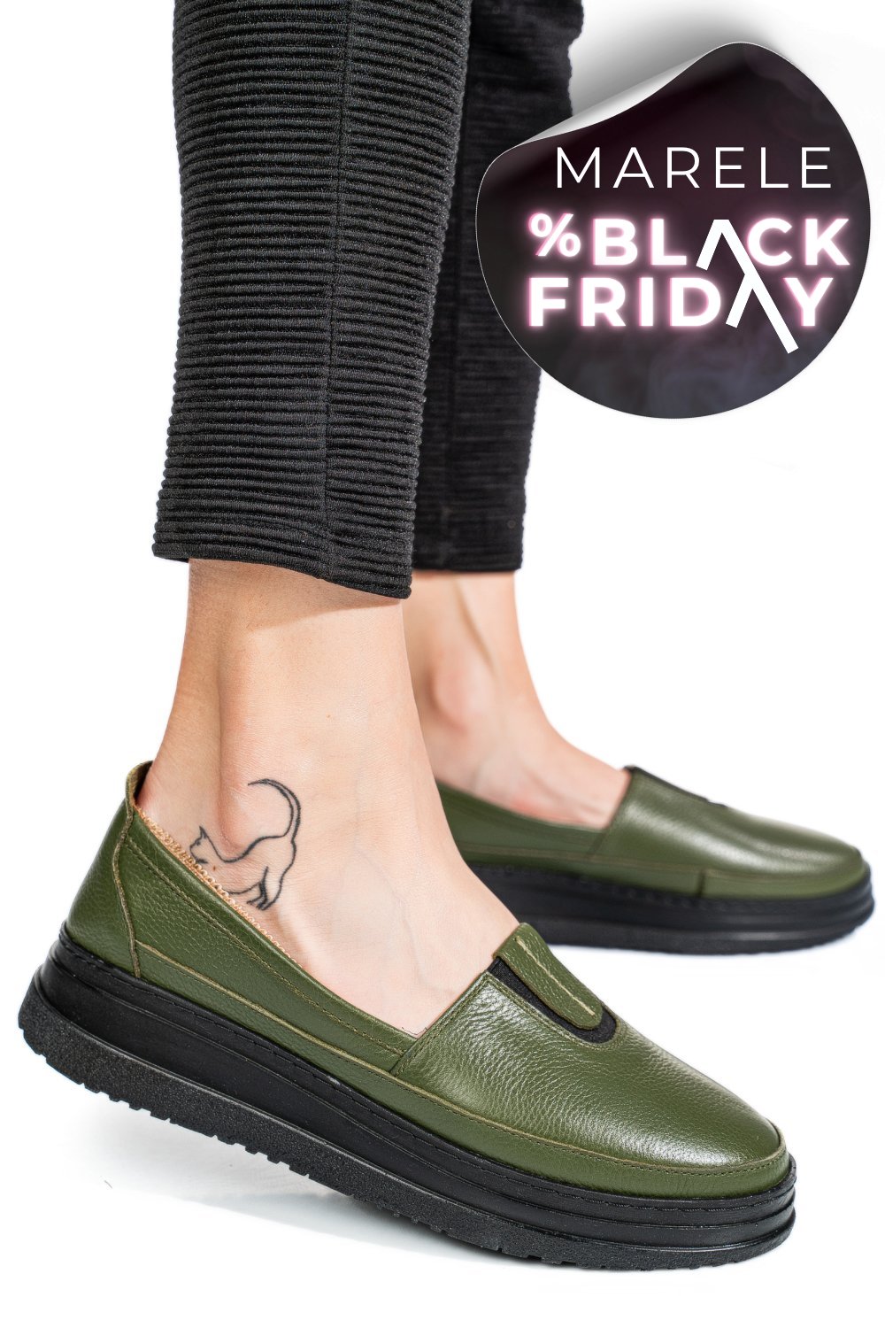 MOCASINI VERZI PIELE NATURALA 1PC987