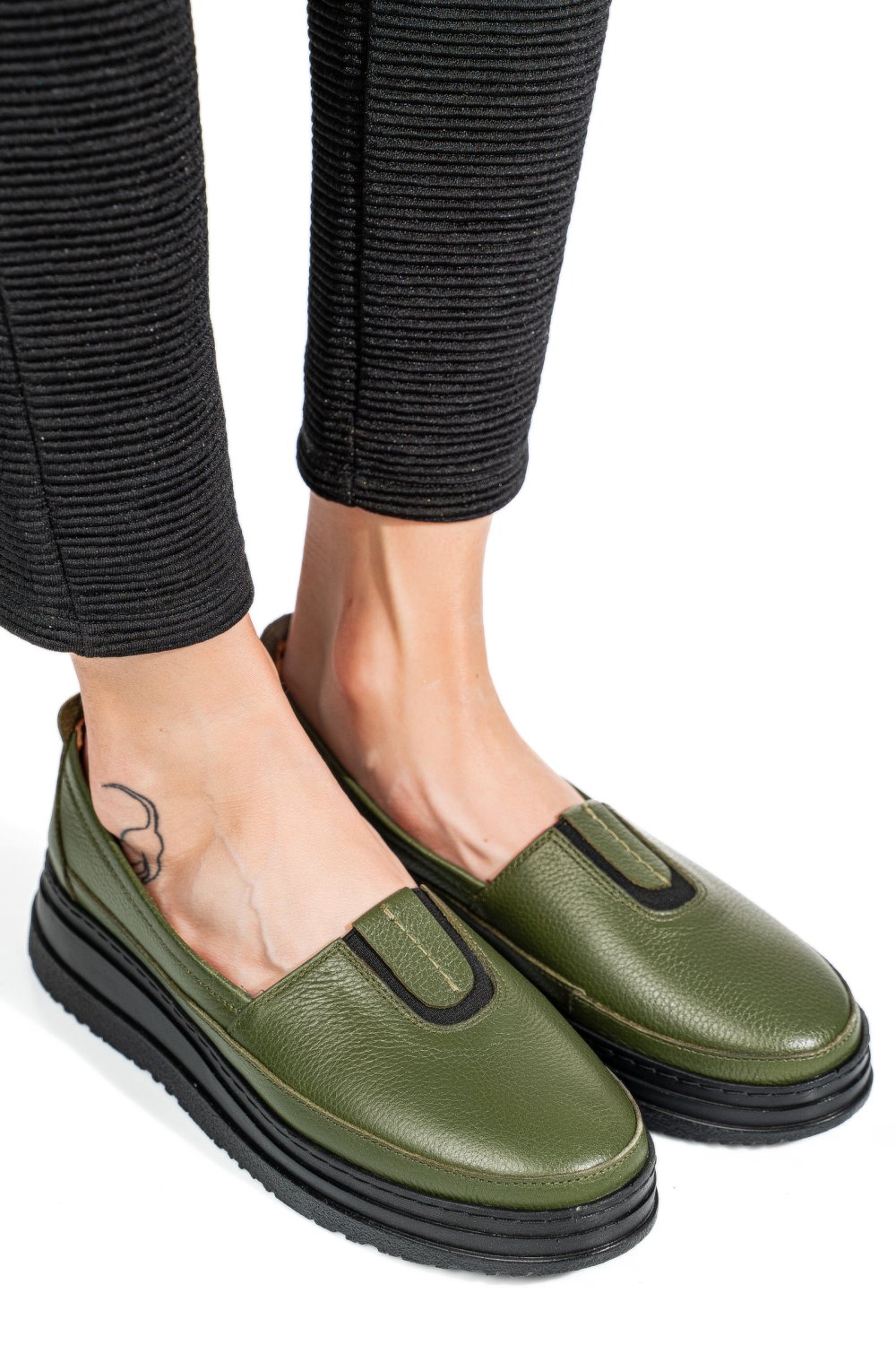 MOCASINI VERZI PIELE NATURALA 1PC987