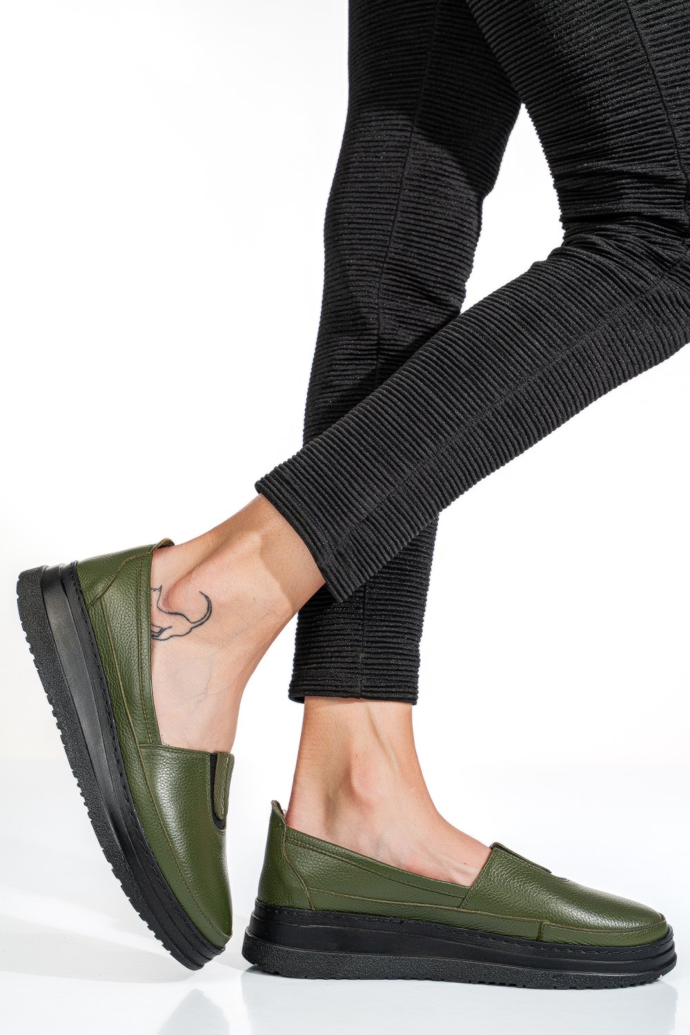 MOCASINI VERZI PIELE NATURALA 1PC987