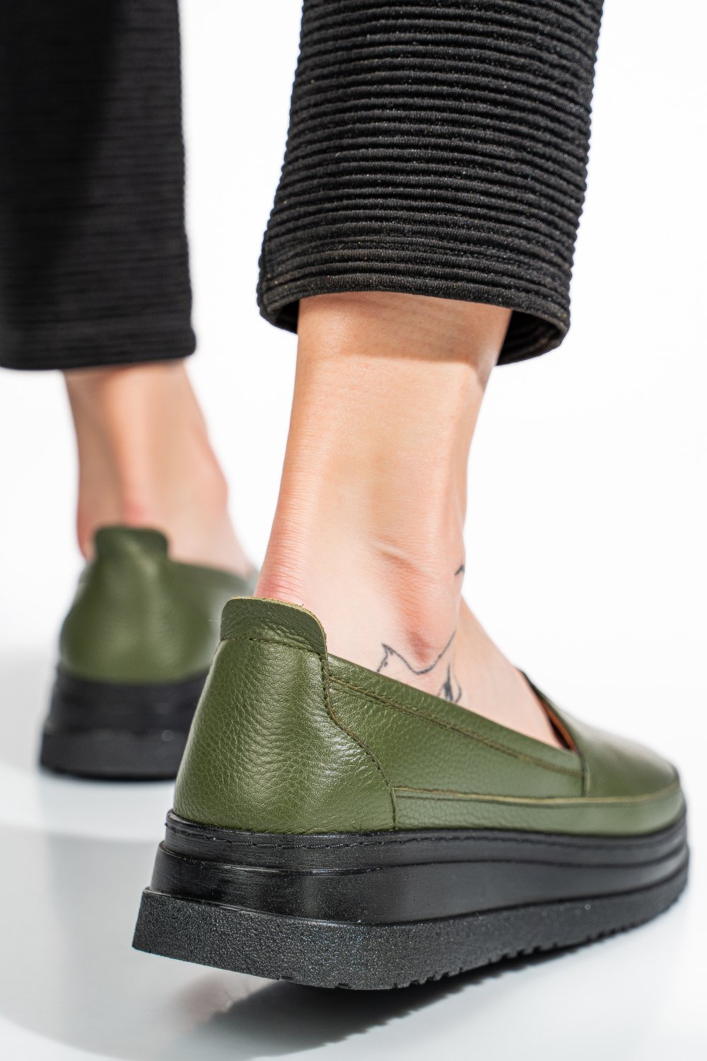 MOCASINI VERZI PIELE NATURALA 1PC987