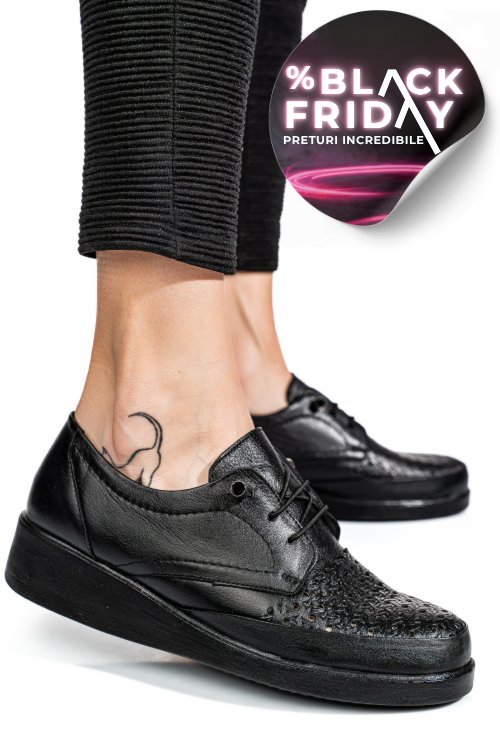 Pantofi negri piele naturala 6pc01