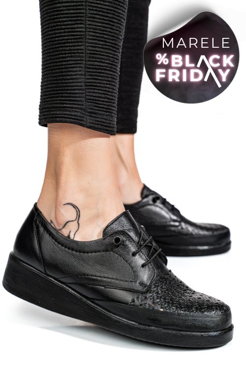 Pantofi negri piele naturala 6pc01