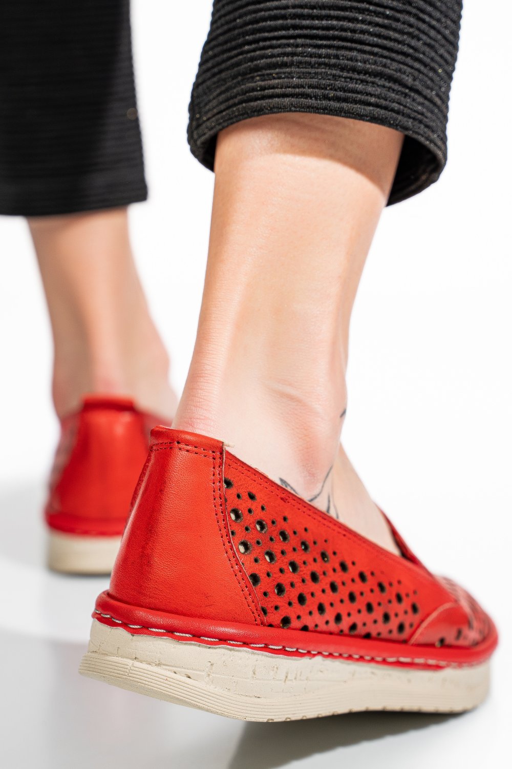 ESPADRILE ROSII PIELE NATURALA 1PC03