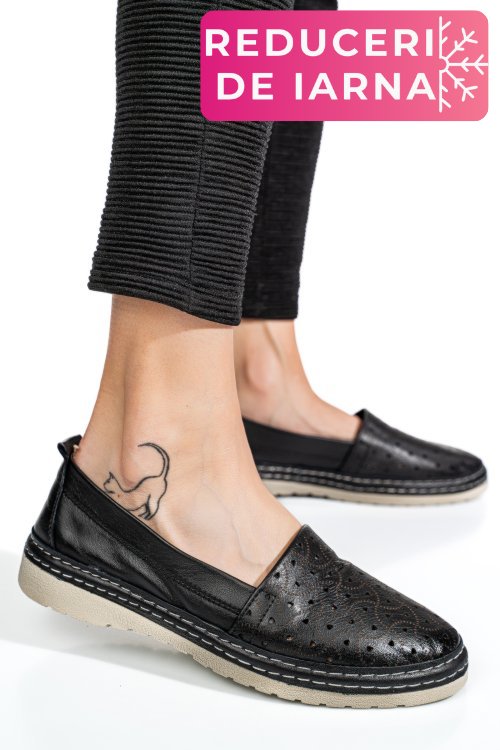 Espadrile negre piele naturala 9pc0