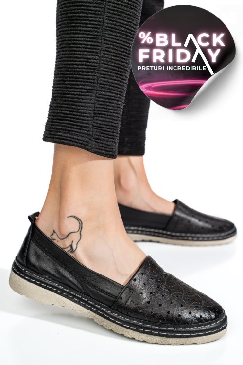 Espadrile negre piele naturala 9pc0