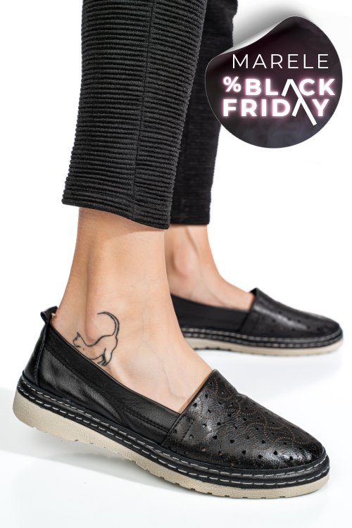 Espadrile negre piele naturala 9pc0