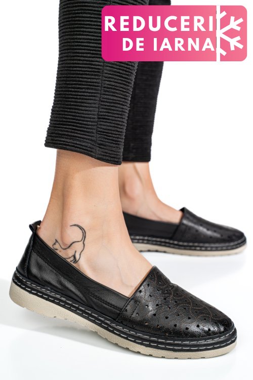 Espadrile negre piele naturala 9pc0