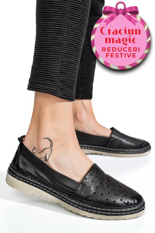 Espadrile negre piele naturala 9pc0