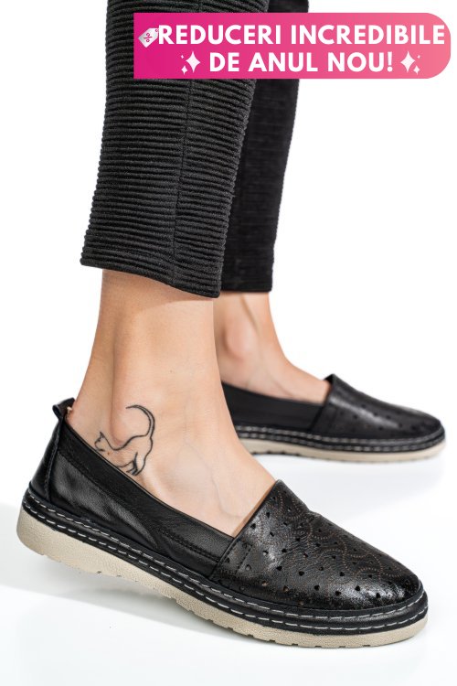 Espadrile negre piele naturala 9pc0